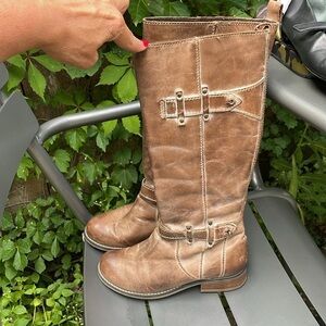 Corral Taupe Top Tall Equestrian Boots Size 6